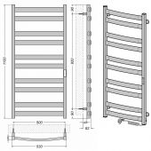 Black towel rail EF Atlant 1100 R Black towel rail EF Atlant 1100 R