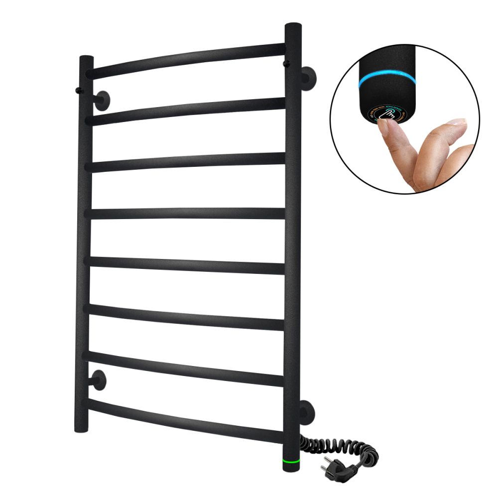 Black towel rail EF Classic 8 R