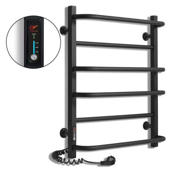 Black towel rail EF 600 L Black towel rail EF 600 L